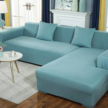 Conjunto de capa de sofá elástica, capa de sofá em forma de l secional para sala em cor sólida, capa anti poeira e móveis 2024 - compre barato