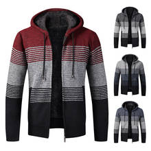 Suéter de lana con capucha para hombre, chaqueta gruesa con cremallera, suéteres de moda, primavera y otoño 2024 - compra barato