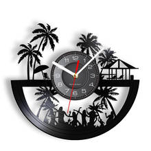 Myrtle Beach Skyline-Reloj de pared Vintage, con disco de vinilo, regalo de viaje para EE. UU. 2024 - compra barato