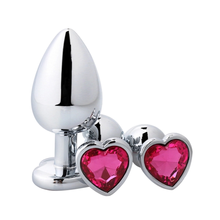 Heart shaped metal anal plug Sex Toys Stainless Smooth Steel Butt Plug Tail Crystal Jewelry Trainer For Women/Man Anal Dildo 2024 - купить недорого