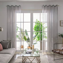 2021 New Geometric Sheer Curtains for Living Room Bedroom Elegant Voile Curtain Embroidery Tulle White Gray Gauze Window Decor 2024 - buy cheap