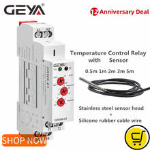 GEYA-relé de monitoreo de temperatura de Riel Din GRW8-01/02, amplio rango de voltaje de 16A, CA/DC24-240V, con Sensor impermeable 2024 - compra barato