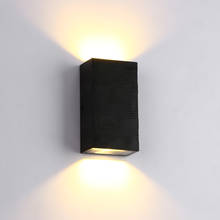 Iluminação indireta para parede, arandela quadrada, vidro temperado preto, ip65, à prova d'água, luz para casa, ambiente externo 2024 - compre barato