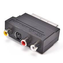 21 pin RGB Scart to 3 RCA S-Video Adapter Composite RCA SVHS S-Video AV TV Audio For Video DVD Recorder TV Television Projector