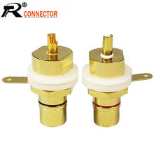 10pcs/lot RCA Connector Copper Gold Plated RCA Female Phono Jack Panel Chassis Connector Red Black High Quality 2024 - buy cheap