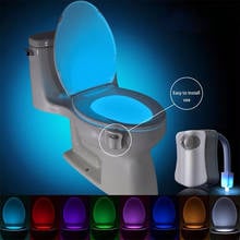 Luz noturna de led para assento do vaso sanitário, sensor de movimento, luz de fundo à prova d'água, lâmpada decorativa com sensor 2024 - compre barato