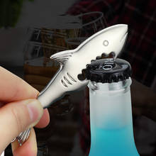 Llavero con forma de tiburón, abrebotellas con forma de aleación de zinc, Color plateado, abridor de botellas de cerveza, regalo de cumpleaños 2024 - compra barato