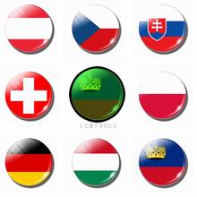 Pendientes de cristal de 30MM, bandera nacional de Polonia, República Checa, Eslovaquia, Hungría, Alemania, Austria, Suiza, Escocia 2024 - compra barato