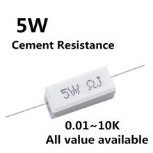 Resistor de resistencia de cemento cerámico, 5 uds., 5W, 470, 510, 560, 680 K, 10K, 12K, 1K, ohm, 470R, 510R, 560R, 680R, 100KR, 10KR, 12KR, 1KR, 100, 5% 2024 - compra barato