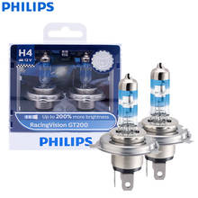 Philips RacingVision GT200 H4 +200% Brighter Light 12V 60/55W Auto Halogen Headlight High Low Beam Lamps ECE 12342RGTS2, Pair 2024 - compre barato