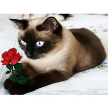 Diamond Painting Animal Cute Siamese Cat 5d Diy Mosaic Full Square Drill Diamant Of Rhinestone Daimond Embroidery Pictures Sales 2024 - buy cheap