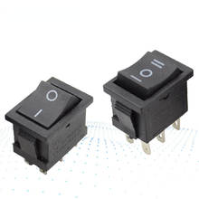 Interruptor ac 6a/250v 10a/125v 6 pinos 21*15mm 2 posições barco rocker interruptor liga/desliga kcd1 preto 21x15mm 2024 - compre barato