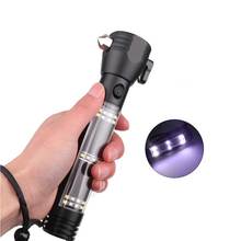 New 3W Solar Power LED Flashlight Hammer Glass Breaker Torch Light Magnet Survival Tool for Camping Outdoor Car Home Emergency 2024 - compre barato