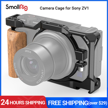 Jaula de cámara SmallRig para Sony ZV1 Dslr, jaula con mango de madera, Zapata fría para micrófono/Led/cámara de luz, DIY Rig- 2937 2024 - compra barato