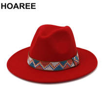 HOAREE-Sombrero de fieltro de lana para mujer, Sombrero de ala ancha, Estilo Vintage, Jazz, elegante, para invierno y otoño 2024 - compra barato