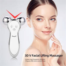 Micro-Current Thin Face Massager 3D V Face Ball Roller Facial Lifting Firming Full Body Slimming Wrinkle Removal Pulse Massage50 2024 - buy cheap