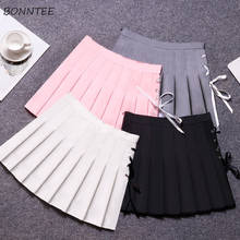 Skirts Women Cute Design Pleated College Lace-Up Empire Mini Pure Female Aesthetic All-match Ulzzang Tender Popular Sweet Preppy 2024 - buy cheap