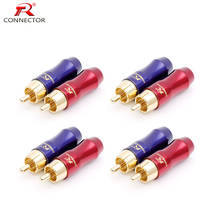 4pairs High Quality Gold Plated RCA HIFI Connector, RCA male plug adapter Video/Audio Wire Connector Support 6.5mm Cable 2024 - buy cheap
