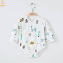COBCO Baby Boy Clothes Long Sleeve Bodysuit NewBorn Romper Toddle Girl V-Neck Cotton Spring Print Rompers One-piece Infant 0-24M