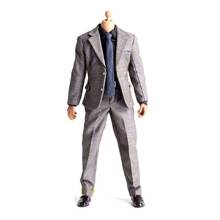 Conjunto de roupas traje do homem cinza escuro, escala 1/6, soldado de 12 polegadas, figura de ação, coleção de brinquedos, acessórios 2024 - compre barato