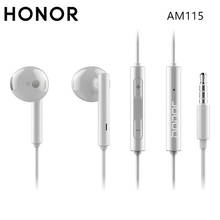 Honor-auriculares AM115 originales con micrófono y control remoto, auricular intrauditivo con conector de 3,5mm para teléfonos inteligentes 2024 - compra barato