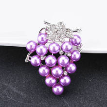 Broche de perlas de uva de alta calidad para mujer, alfiler de cristal de twiovskis, Boutique creativa, accesorios de Aristogatos, regalo 2024 - compra barato