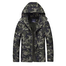 Jaquetas camufladas masculinas, casaco com chapéu 100% algodão para outono e inverno, jaqueta militar, roupa masculina 2024 - compre barato