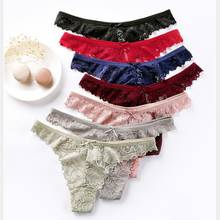 3pcs/Lot Women's Sexy Lace Panties Female Underwear Thong Floral  Lace G-string Low Waist Transparent Panty Breathable Briefs 2024 - buy cheap