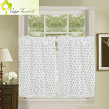 White Lace 3D Short Tulle Curtains for Kitchen Door Window Valance Sheer for Living Room Bedroom European Pelmet Home Decor 2024 - buy cheap