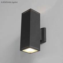 Ip65 Led Waterproof Wall Lamps 10W Up Down Wall Modern Light Aluminum Home 65 * 160mm IP65 Tempered Glass Black Gray Square 2024 - buy cheap