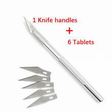 Лезвие для скальпеля с металлической ручкой, 1 комплект, нож для скальпеля, резак для деревянной бумаги, ручка для рукоделия, принадлежности для резки, универсальный канцелярский нож, нож 2024 - купить недорого