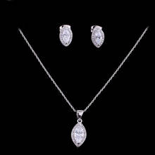 Women Crystal jewelry Sets Necklace and Earrings Set white gold Color  Fashion Zircon Red Water Drop Pendant 2024 - buy cheap