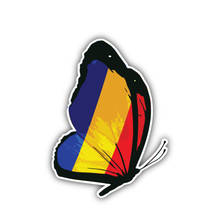LYKX Funny Romania Flag Butterfly Windows Car Sticker Automobiles Motorcycles Exterior Accessories Vinyl Decals,13CM*9.5CM 2024 - buy cheap