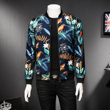 Jaqueta masculina com estampa floral, jaqueta vintage clássica de design da moda, roupa de festa para clube masculina 2024 - compre barato