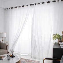 Modern Chiffon Pure White Tulle Curtains For Living Room Window Sheer Voile Curtain Kitchen Treatments Drape Panle Custom 2024 - buy cheap