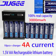 10pcs JUGEE  1.5v 3000mWh AA rechargeable Li-polymer li-ion polymer lithium battery +1 USB AA AAA Charger 2024 - buy cheap