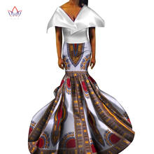 New Dashiki African Print Long Dresses for Women Bazin Riche Ankara Shawl V-neck Vestidos Dresses African Style Clothing WY546 2024 - buy cheap