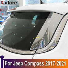 For Jeep Compass 2017-2019 2020 2021 Chrome Side Door Rear Window Spoiler Cover Trim Triangle Insert Garnish Bezel Car Sticker 2024 - buy cheap