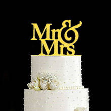 Purpurina-adorno para tarta de boda "Mr & Mrs", con envío gratis, para regalo de boda, recuerdos 2024 - compra barato