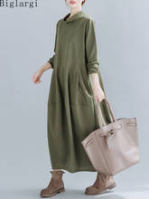 Oversized 2022 Autumn New Turtleneck Loose Dress Casual Women Korea Ladies Womens Dresses Fashion Woman Cotton Black Long Dress