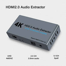 Extractor de Audio HD 2,0, compatible con 4K, 60Hz, HDR, adaptador, HDR, HDMI a TOSLINK óptico, Audio SPDIF con adaptador de corriente 2024 - compra barato
