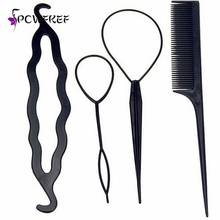 Women DIY Hair Twist Bun Making Comb Ponytail Bun Maker Styling Clip Braid Accessories Tools Sets 4pcs/Set 2024 - buy cheap