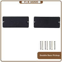 2Pcs Electric Bass Guitar Pickups Open Humbucker Double Coil Bridge Neck Pickup Set Black No Hole for 4-String Bass