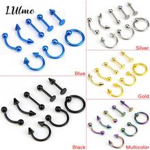 8pcs/lot   16G Titanium Anodized Stainless Steel Body Jewelry Helix Piercing Ear Eyebrow Nose Lip Captive Rings 2024 - buy cheap
