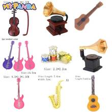 Accesorios en miniatura para casa de muñecas, Mini fonógrafo Retro, modelo de muebles, juguetes de decoración, guitarra, violín, trompeta, tambor de saxofón, 1/12 2024 - compra barato