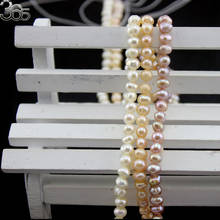 Free Shipping Small 5-6mm White Pink Purple Natural Freshwater Pearl Round Spacer Beads Strand 15'' 2024 - buy cheap