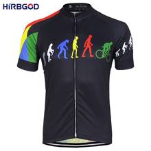 Hirbgod camisa de ciclismo preto masculina, roupa de ciclismo de alta qualidade para mountain bike e mtb de verão com manga curta 2024 - compre barato