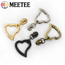 Meetee 10pcs 5# Slider for Nylon Metal Zipper Heart Spring Ring Pendant Zippers Pull DIY Bag Decor Zip Slider Puller Accessories 2024 - buy cheap