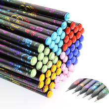 New Product 6 Pieces / Set High Quality Pencil Packaging 6 Colorful Diamond Pencils Of Different Colors Cute School Black Wooden 2024 - buy cheap