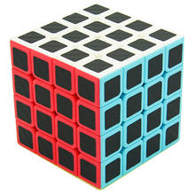 Lefun-cubo mágico con pegatina de fibra de carbono para niños, juguetes de rompecabezas de 4x4x4, cubo mágico esmerilado sin pegatina negra, 4x4x4 2024 - compra barato